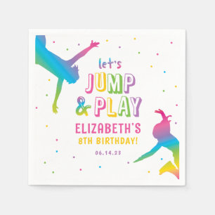 Neon Trampoline Park Girls Birthday Party  Napkins