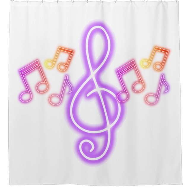 Neon Treble Clef Music Notes (Front)