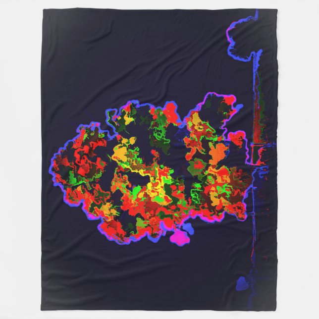 Neon Tree Explosion Fleece Blanket (Front)