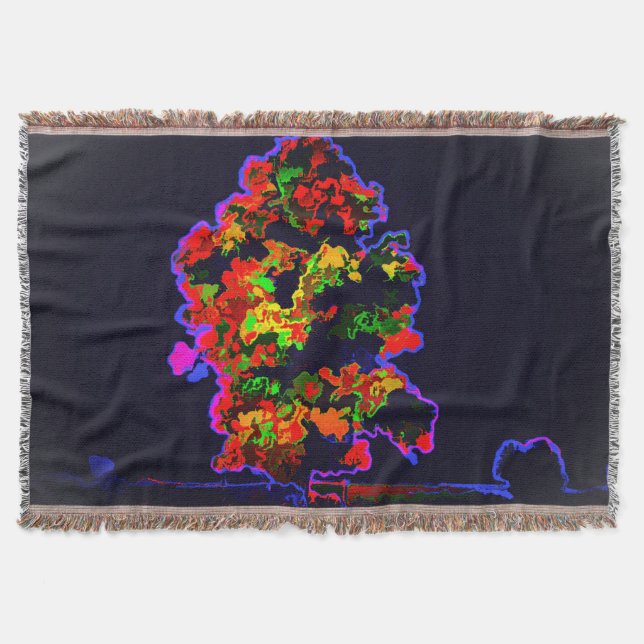 Neon Tree Explosion Throw Blanket (Front)