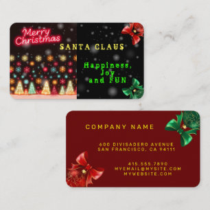 Neon Trendy Christmas Holiday Collection Business Card