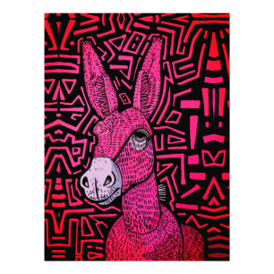 Neon Tribal Donkey – Bold and Psychedelic Wall Art