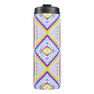 Neon Tribal Dreams Kaleidoscope Thermal Tumbler