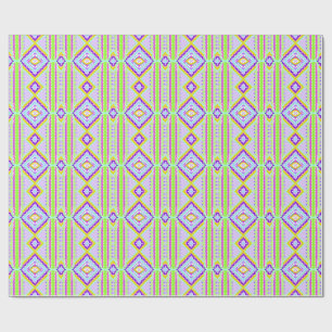Neon Tribal Dreams Kaleidoscope Wrapping Paper
