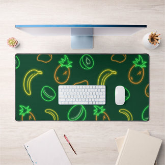 Neon Tropical Fruit Pattern Desk Mat