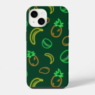Neon Tropical Fruit Pattern iPhone 14 Case
