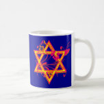 Neon Tropical Hibiscus Star of David Coffee Mug<br><div class="desc">Star of David in neon orange and hot pink with hibiscus flowers,  love birds,  and a butterfly.</div>