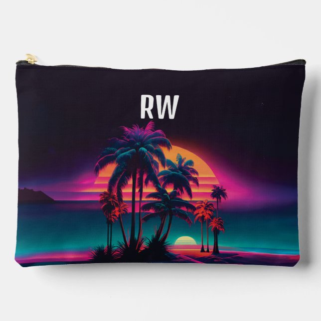 Neon Tropical Night Accessory Pouch (Front)
