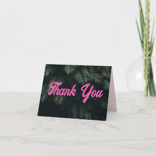 Neon Tropical Rose plié Carte de remerciements vie