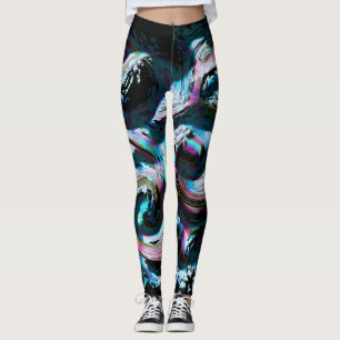 Neon Tsunami Leggings Designed by Haydee Rodriguez
