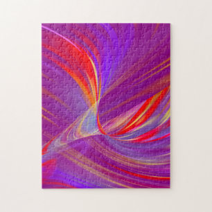 Neon Tunnel Light Abstract Pink Jigsaw Puzzle