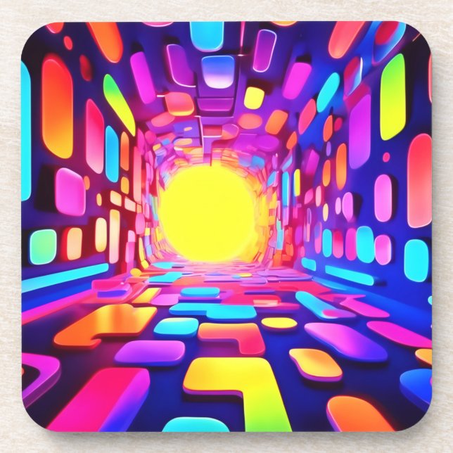 Neon Tunnel: Psychedelic Journey Coaster (Front)