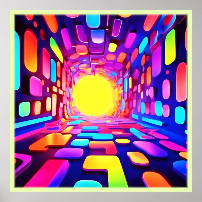 Neon Tunnel: Psychedelic Journey Poster (Front)