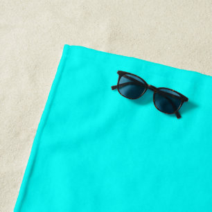 Neon turquoise bright fashionable modern tone  beach towel