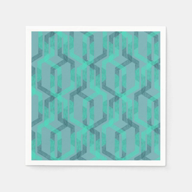 Neon turquoise pattern on grey background. napkin (Front)