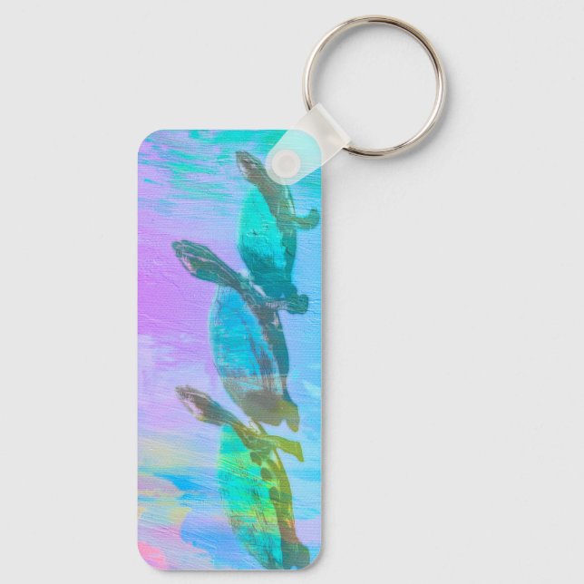 Neon Turtle Keychain (Back)