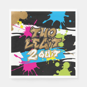 Neon Two Legit 2 Quit Birthday Party Paper Napkins