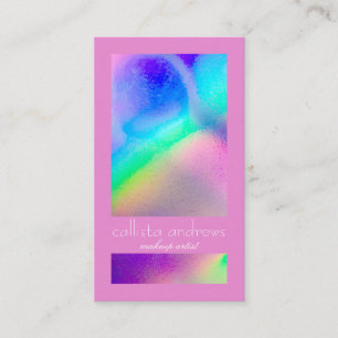 Neon Unicorn Holographic Iridescent Colour Block Business Card