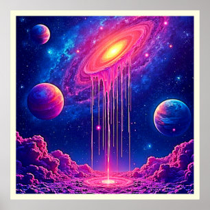 Neon Universe: Dripping Starlight Poster