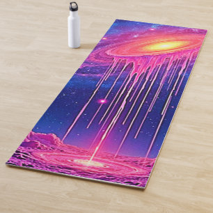 Neon Universe: Dripping Starlight Yoga Mat