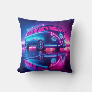 neon van life throw pillow