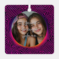 Neon Vaporwave Swirl Custom Photo Frame