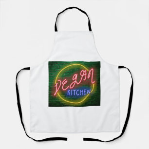 Neon Vegan Kitchen Sign Apron