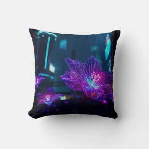 Neon Veins Throw Pillow