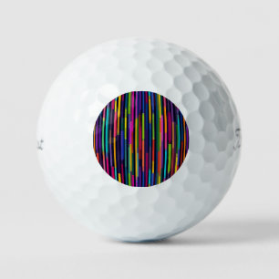 Neon Vertical Stripe Pattern Golf Balls