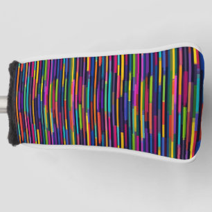 Neon Vertical Stripe Pattern Golf Head Cover