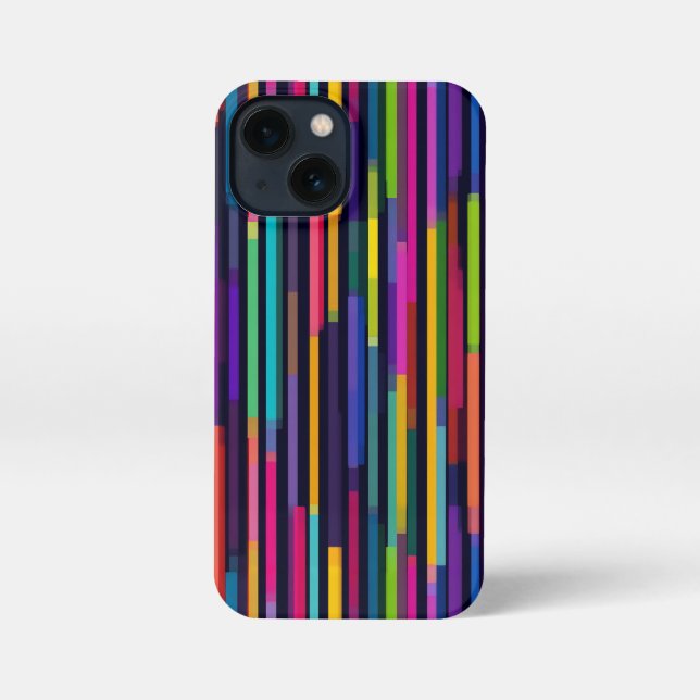 Neon Vertical Stripe Pattern iPhone Case (Back)
