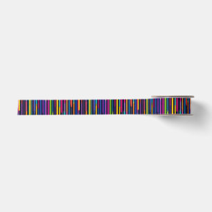 Neon Vertical Stripe Pattern Satin Ribbon