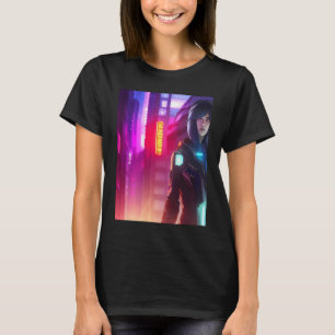 Neon Vibrant Woman Girl Pink Red Purple Look City T-Shirt