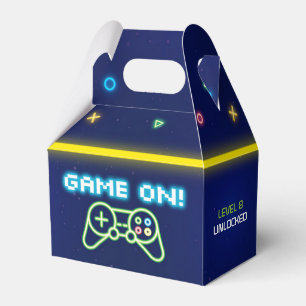 Neon Video Game Arcade Birthday Party Favour Box