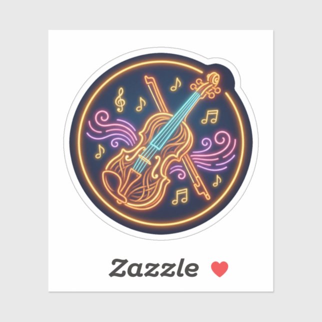 Neon Violin Classical Music Glow Art (Sheet)