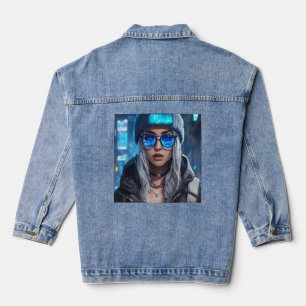 Neon Virtuoso: The Enigmatic Allure of a Cyberpunk Denim Jacket