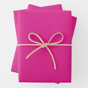 neon vivid pink solid pink wrapping paper sheet