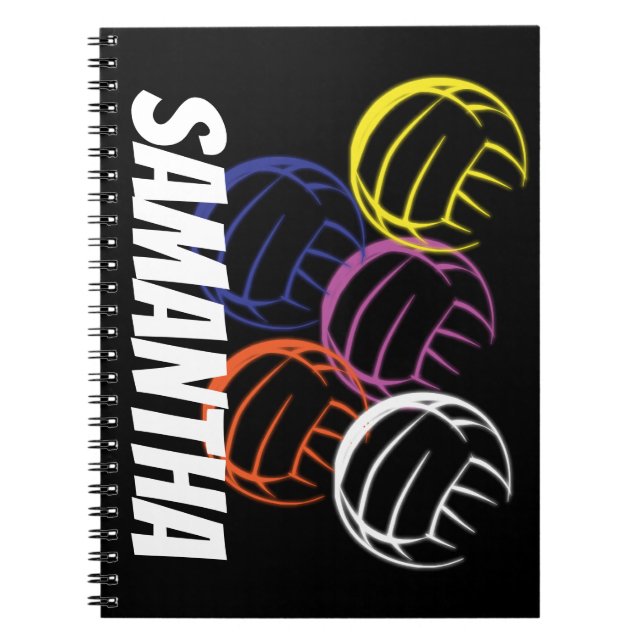 Neon Volleyballs Notebook (Front)