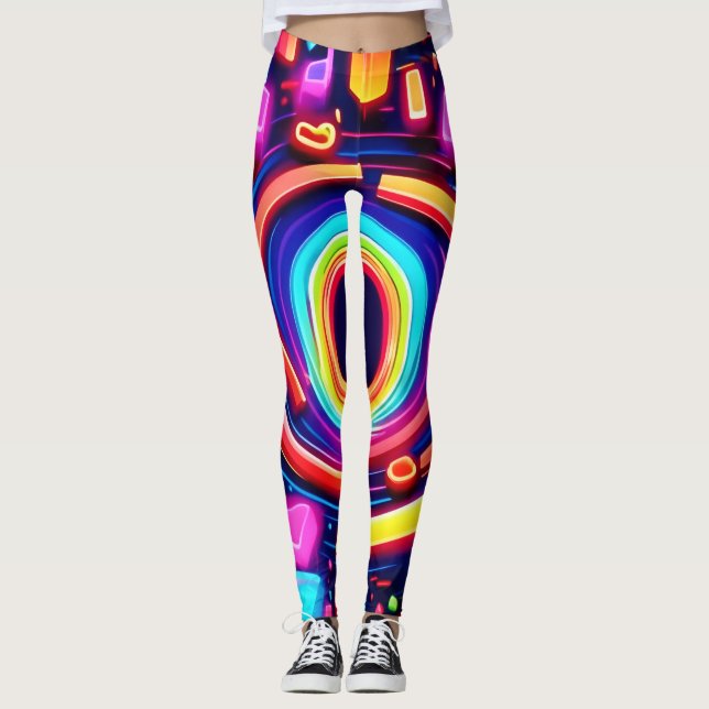 Neon Vortex Odyssey Leggings (Front)