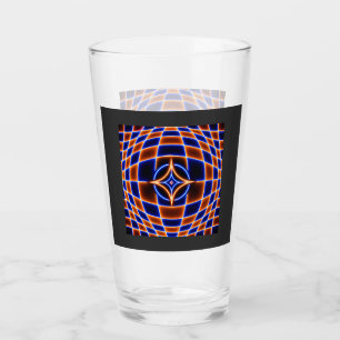 Neon Vortex Star Optical Illusion – Blue Orange Gl Glass