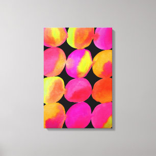 Neon Watercolor circle pattern abstract art colour Canvas Print