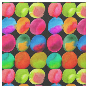 Neon Watercolor circle pattern abstract art colour Fabric