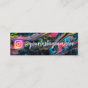 Neon Watercolor Instagram Social Media  Mini Business Card