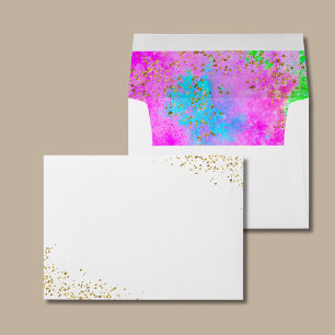  Neon Watercolor Sweet Sixteen Party Envelope