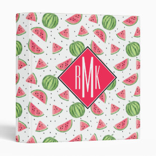 Neon Watercolor Watermelons Pattern Binder