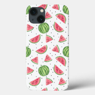 Neon Watercolor Watermelons Pattern iPhone 13 Case