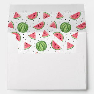 Neon Watercolor Watermelons Pattern Envelopes