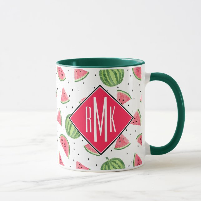 Neon Watercolor Watermelons Pattern Mug (Right)