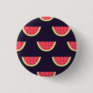 Neon Watermelon on Purple Pattern 1 Inch Round Button