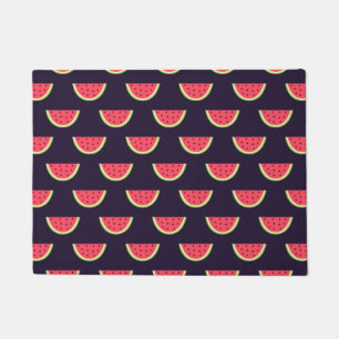 Neon Watermelon on Purple Pattern Doormat